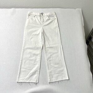 J.Crew Wide-Leg Crop Stretch Denim Jeans Preppy Classic White size 28